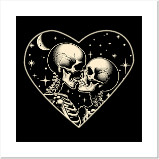 The Lovers Skeleton Lovers Valentine's Day Couple Matching Posters and Art